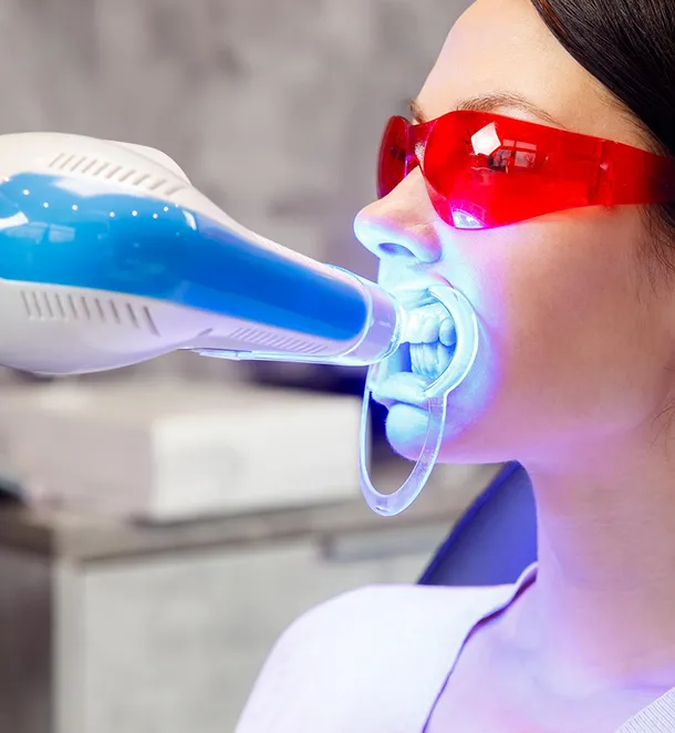 Patient in dental chair during teeth extraction consultation